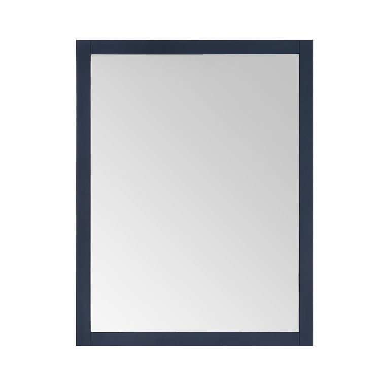 Midnight Blue Rectangular Wood Wall Mirror
