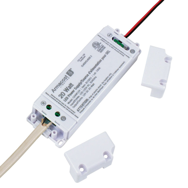 Universal Dimmable 12V 20W LED Driver with Detachable AC Cord