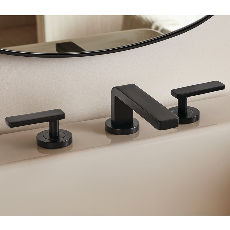 Vector Modern Matte Black Widespread Bathroom Faucet with Drain