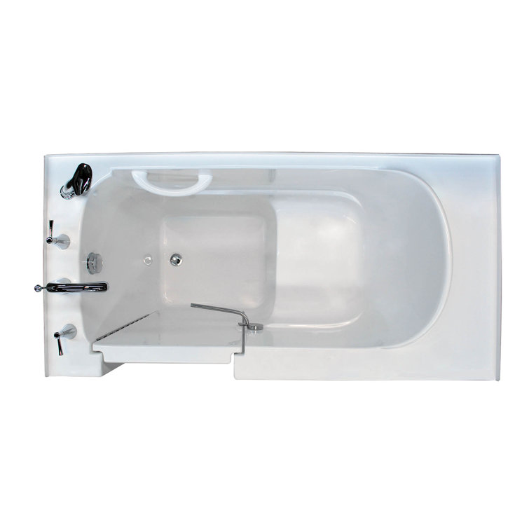 Tucson 60'' White Fiberglass Walk-in Soaking Bathtub