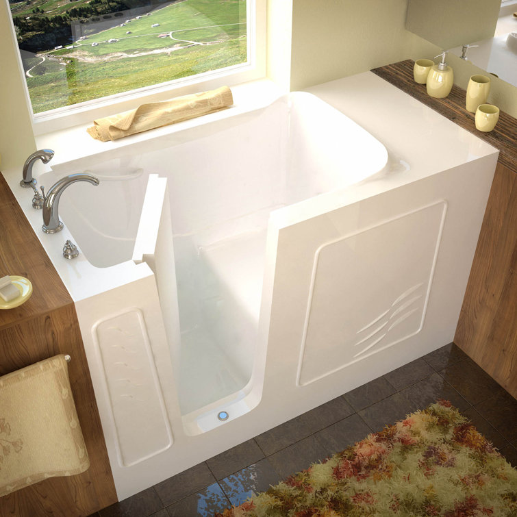 Tucson 60'' White Fiberglass Walk-in Soaking Bathtub