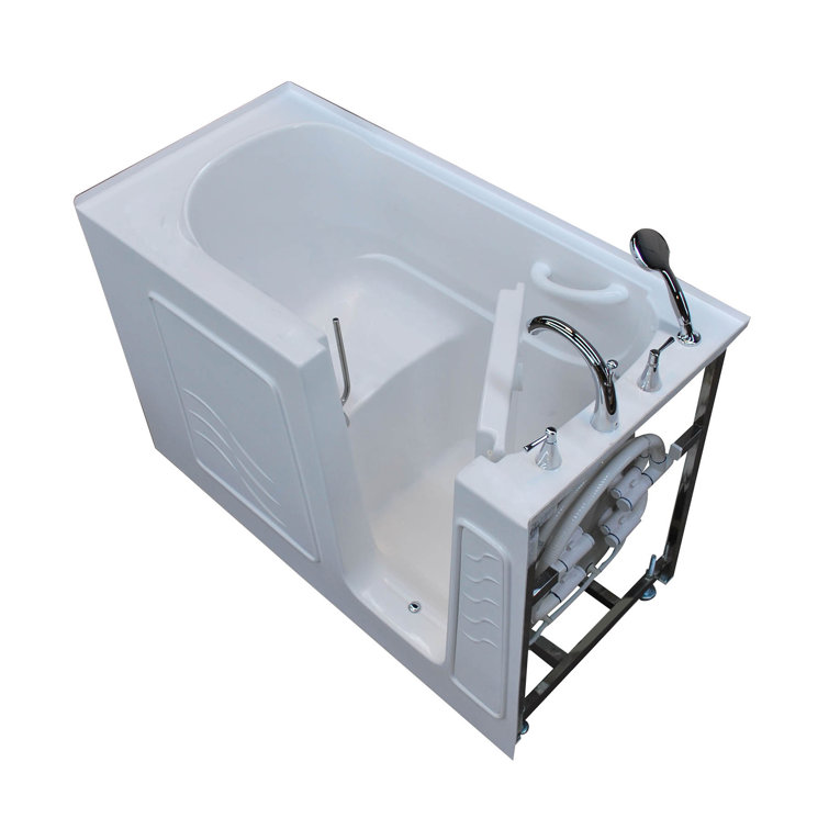 Tucson 60'' White Fiberglass Walk-in Soaking Bathtub