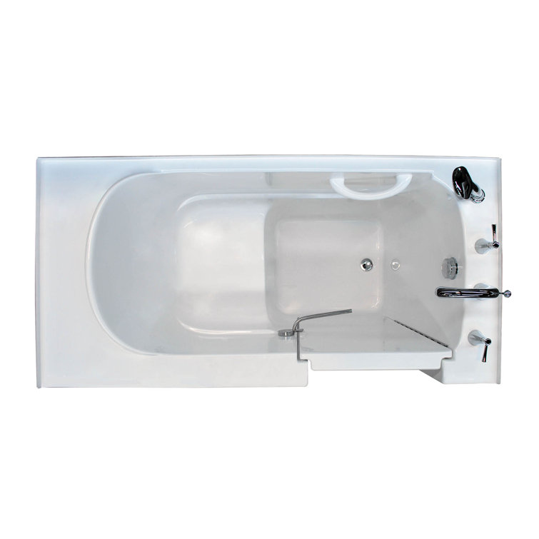 Tucson 60'' White Fiberglass Walk-in Soaking Bathtub