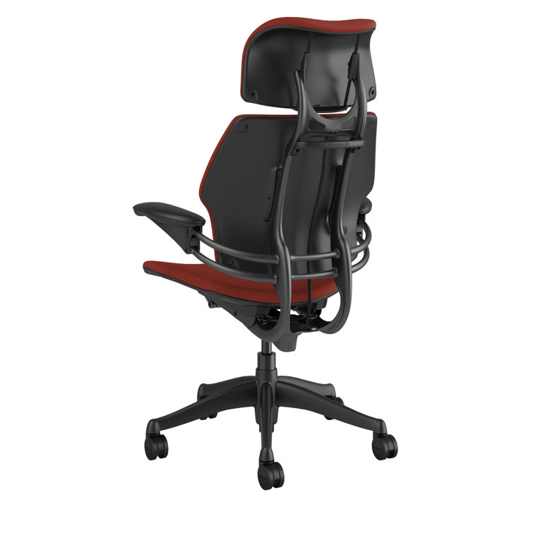 Modern Black Fabric Swivel Task Chair with Adjustable Arms