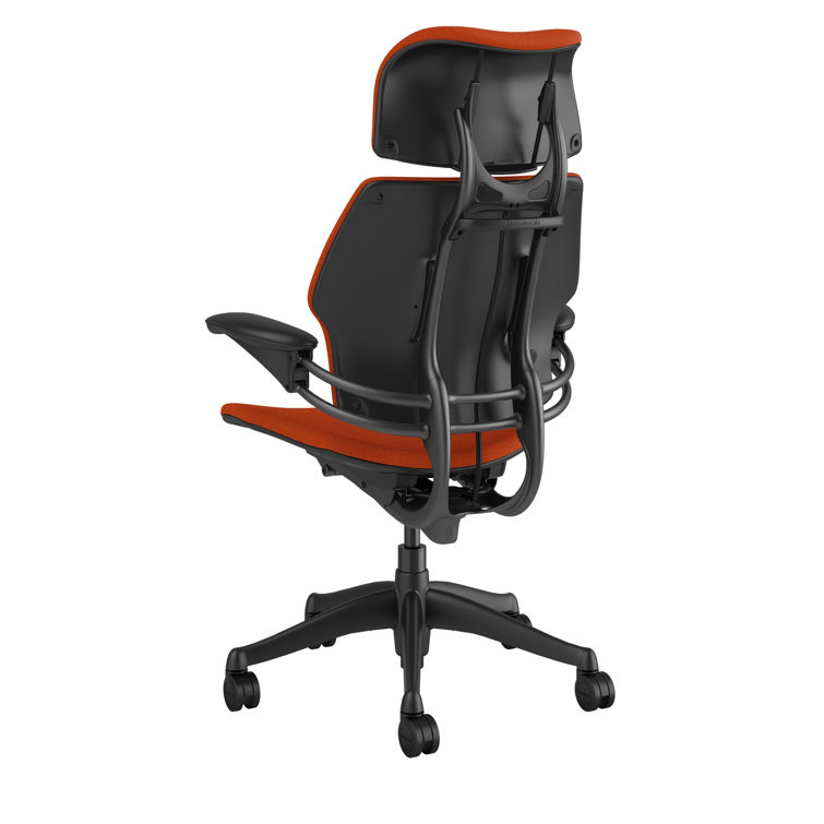Modern Black Fabric Swivel Task Chair with Adjustable Arms
