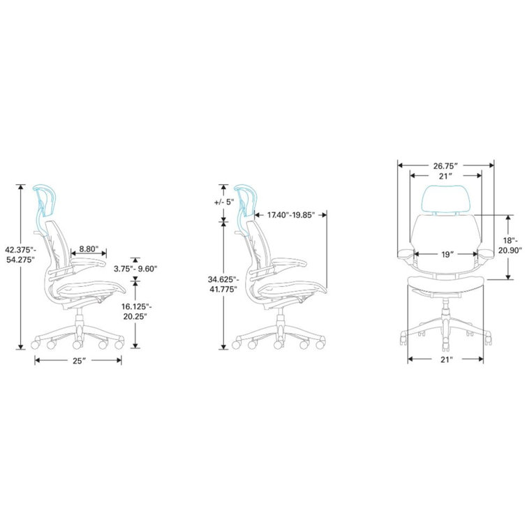 Modern Black Fabric Swivel Task Chair with Adjustable Arms