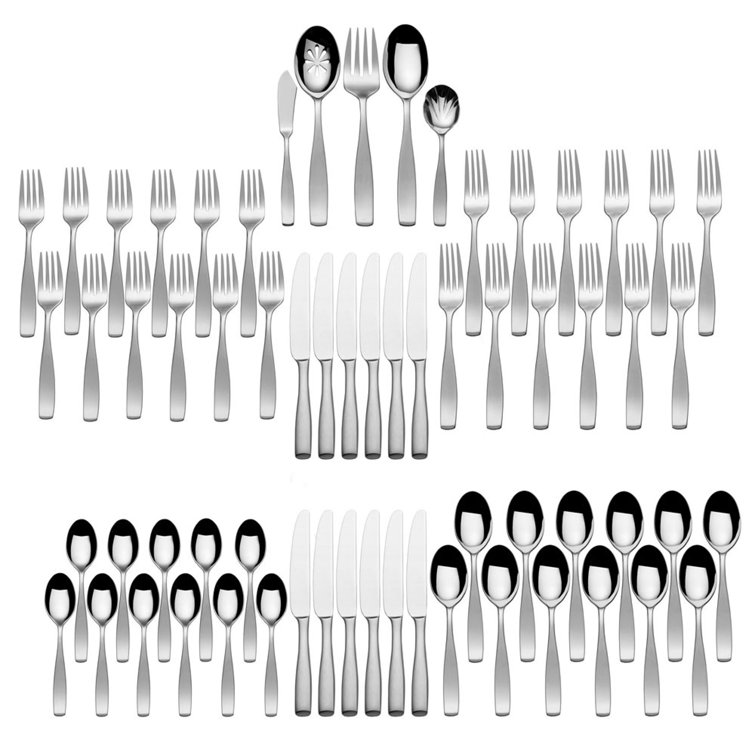 Mikasa Satin Loft 65-Piece 18/10 Stainless Steel Flatware Set, Service for 12
