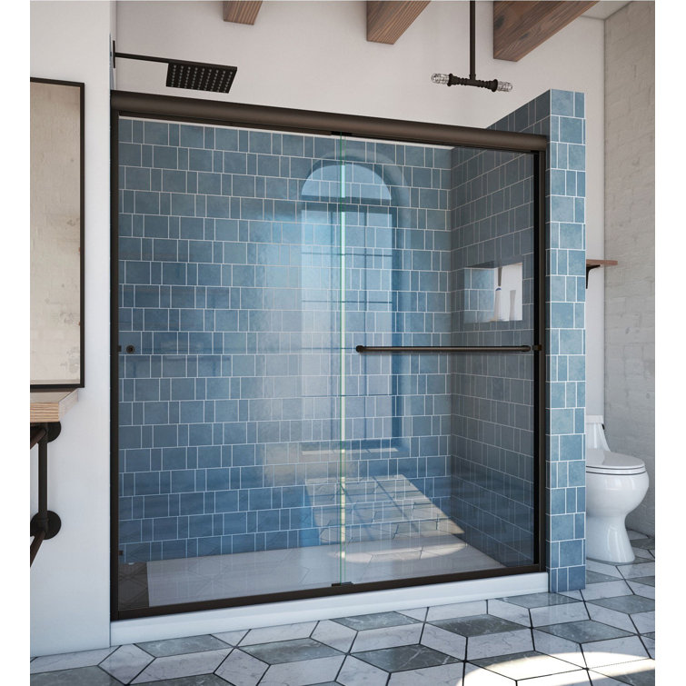 Euro 72" x 70" Oil Rubbed Bronze Clear Glass Bypass Shower Door