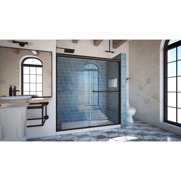 Euro 72" x 70" Oil Rubbed Bronze Clear Glass Bypass Shower Door