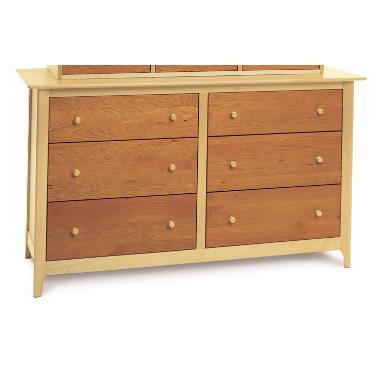 Maple and Cherry Double Dresser with Extra Deep Drawers