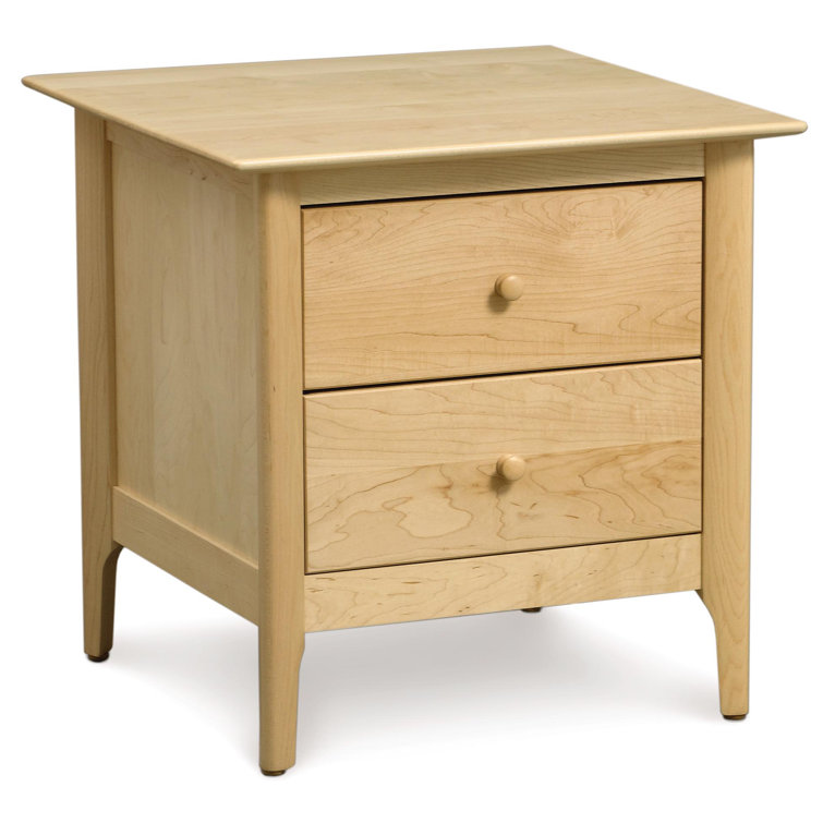 Sarah 24" Smoke Cherry Solid Wood 2-Drawer Nightstand