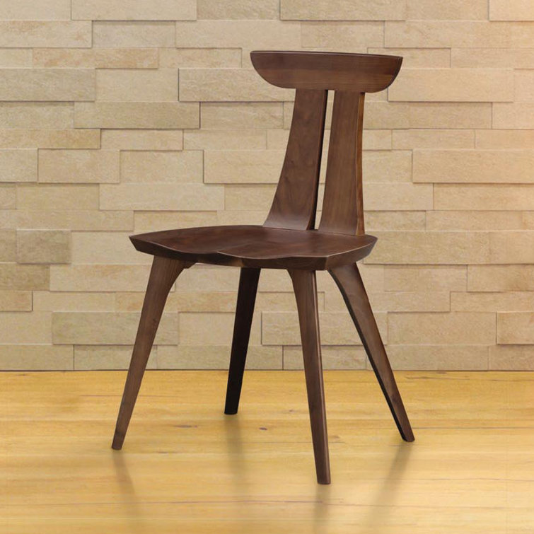 Estelle Walnut Finish Solid Wood Upholstered Side Chair