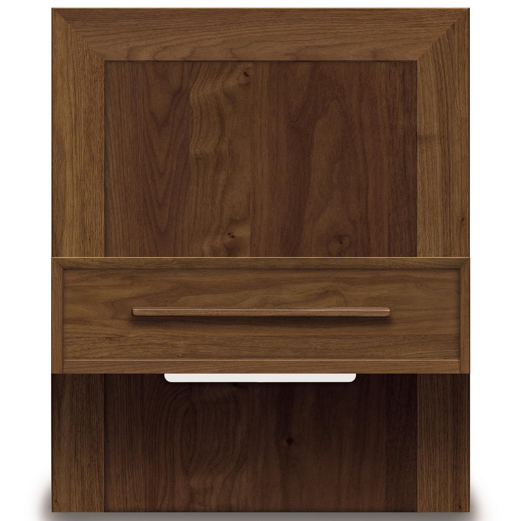 Autumn Cherry Solid Wood 1-Drawer Floating Nightstand