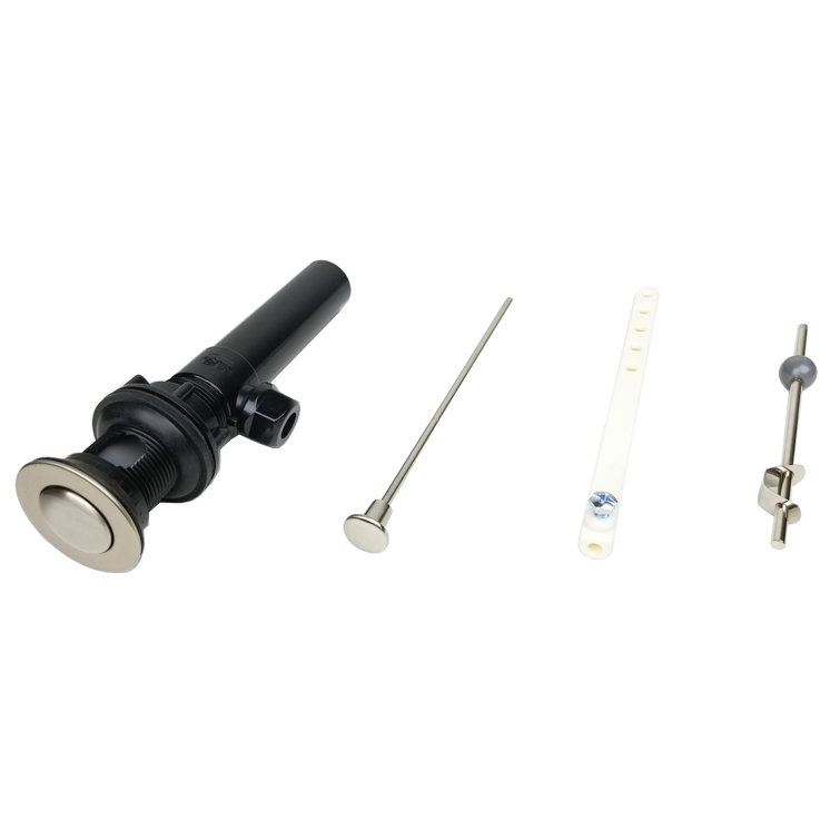 Brushed Nickel Pop-Up Bathroom Sink Drain Assembly with Overflow