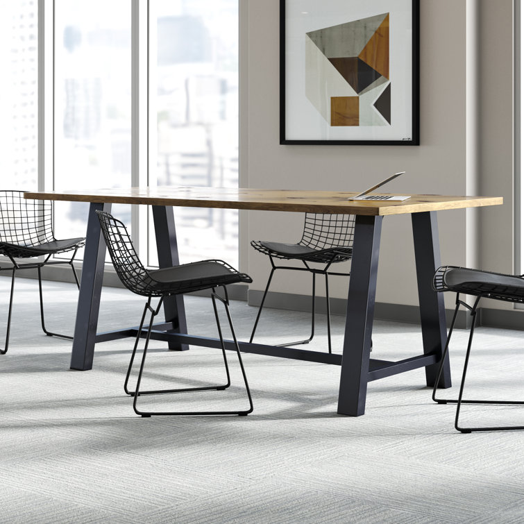 Maple and Steel Industrial Conference Table, 72" x 36"