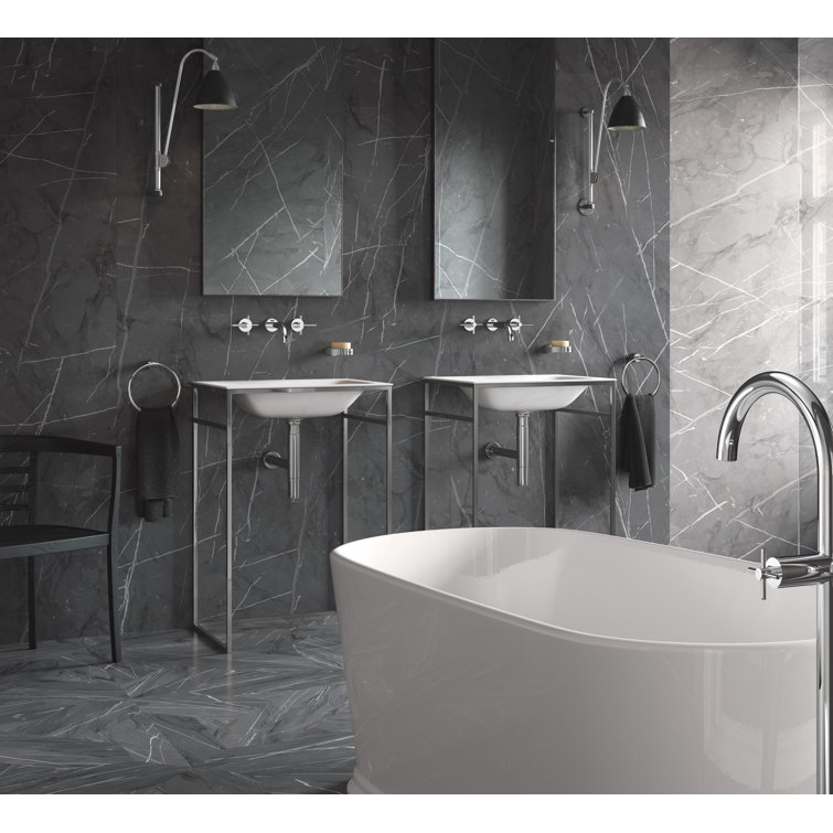 Elegant Atrio Brushed Nickel Wall-Mounted Modern Bathroom Faucet