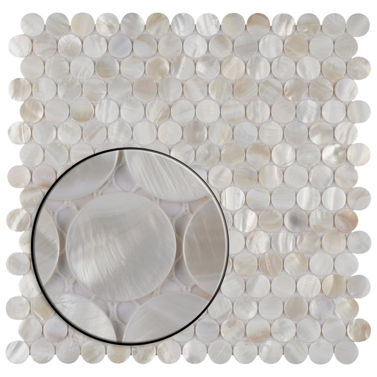 White Natural Shell Mosaic Wall Tile for Bathroom and Kitchen