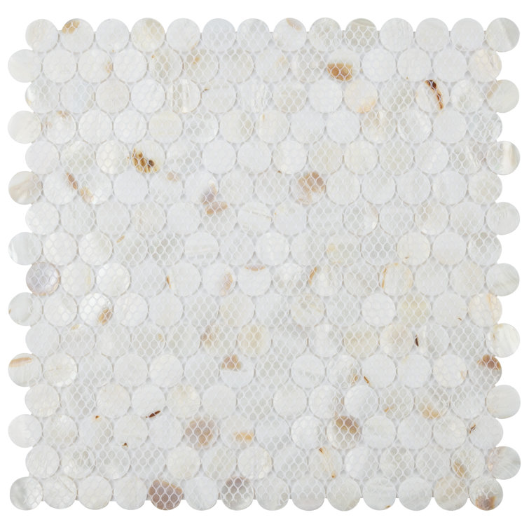 White Natural Shell Mosaic Wall Tile for Bathroom and Kitchen