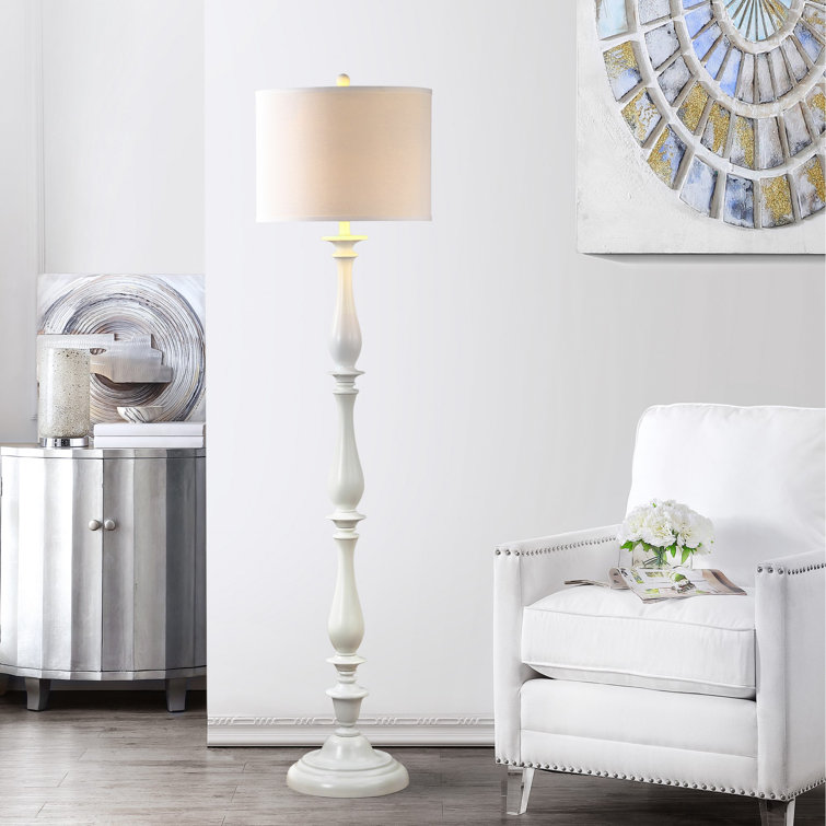 Bessie 62'' White Traditional Candlestick Floor Lamp