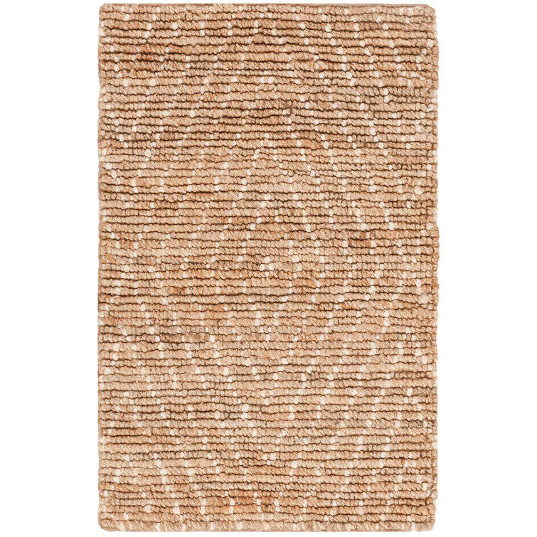 Hand-Knotted Natural Ivory Wool Bohemian Area Rug 2' x 3'
