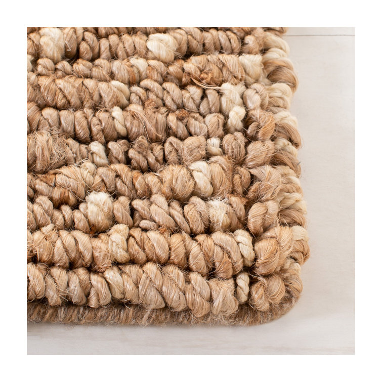 Hand-Knotted Natural Ivory Wool Bohemian Area Rug 2' x 3'