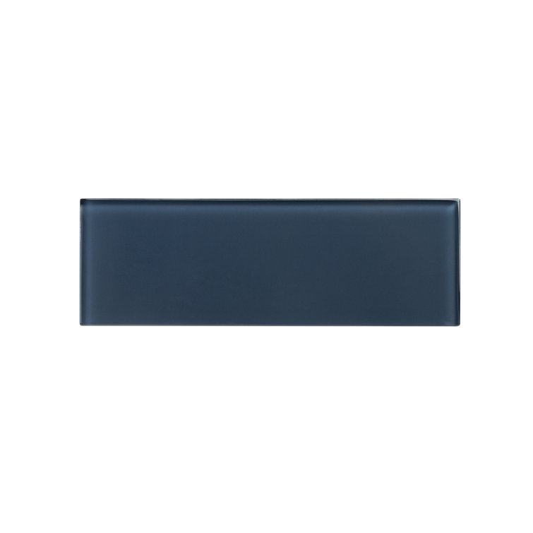 Denim Blue 4" x 12" Polished Glass Subway Tile