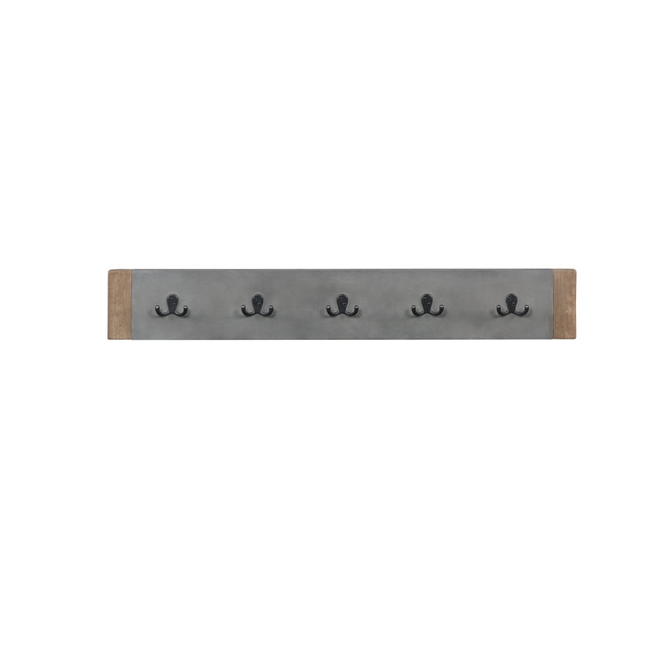 Newport 40" Rustic Industrial Faux Concrete Coat Rack with Bench