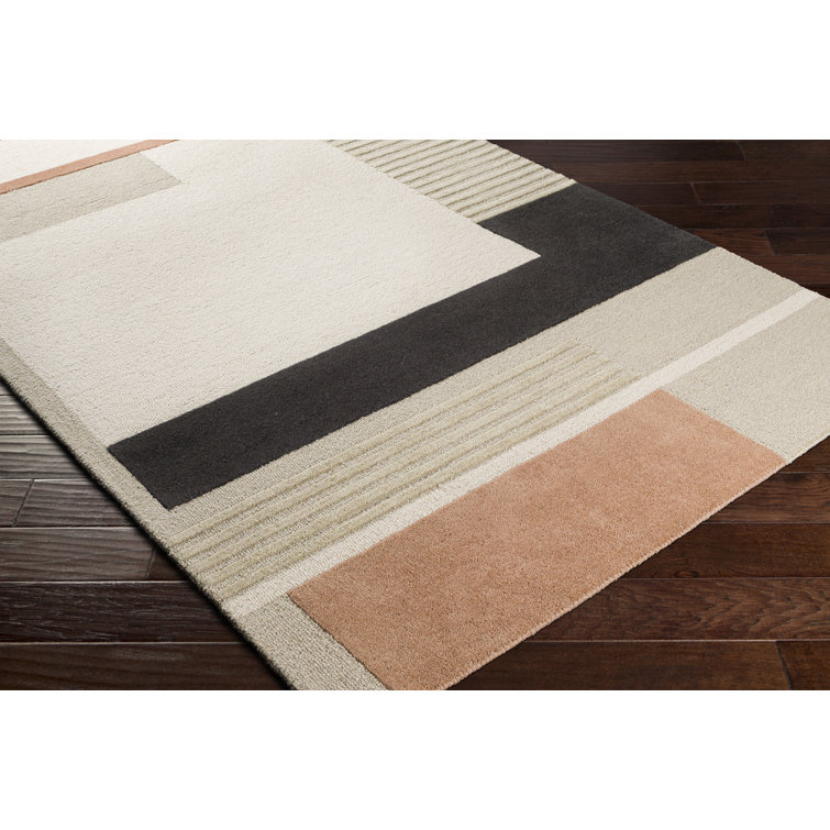 Moraine Black Spot Tufted Wool Rectangular 8' x 10' Rug