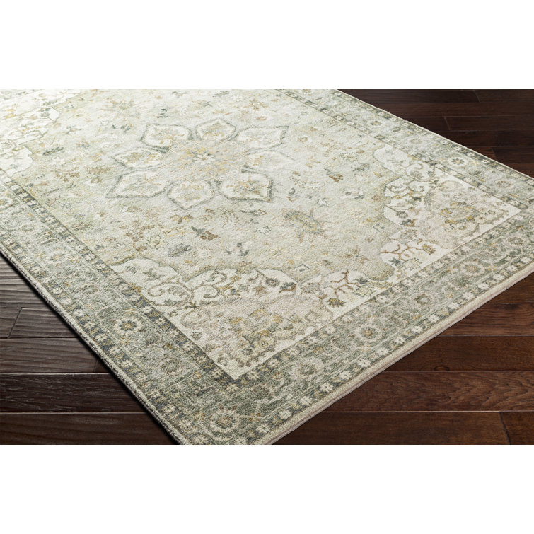 Hauteloom Crondall Gray and Cream Polyester Traditional Area Rug