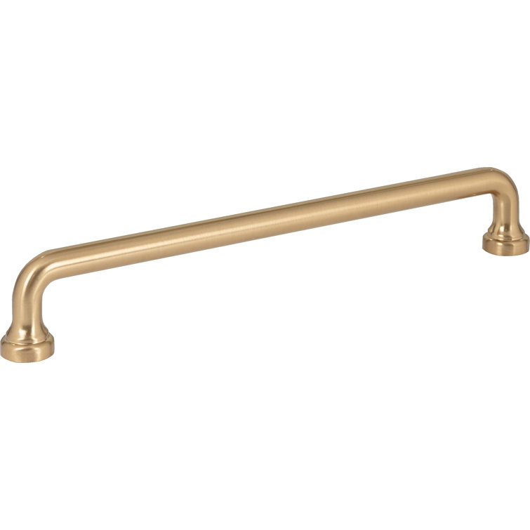 Warm Brass Matte Modern Bar Pull with Mounting Hardware