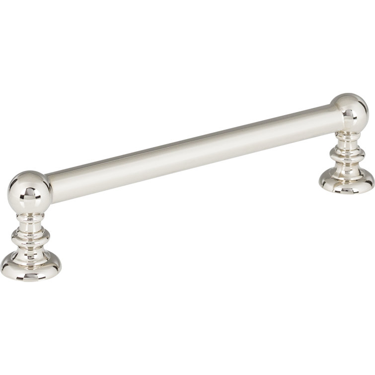 Polished Nickel Modern Bar Handle with Mounting Hardware