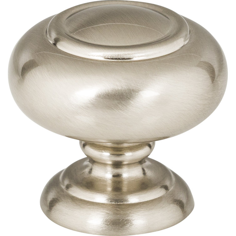 Victoria Brushed Nickel Round Mushroom Knob with Mounting Hardware