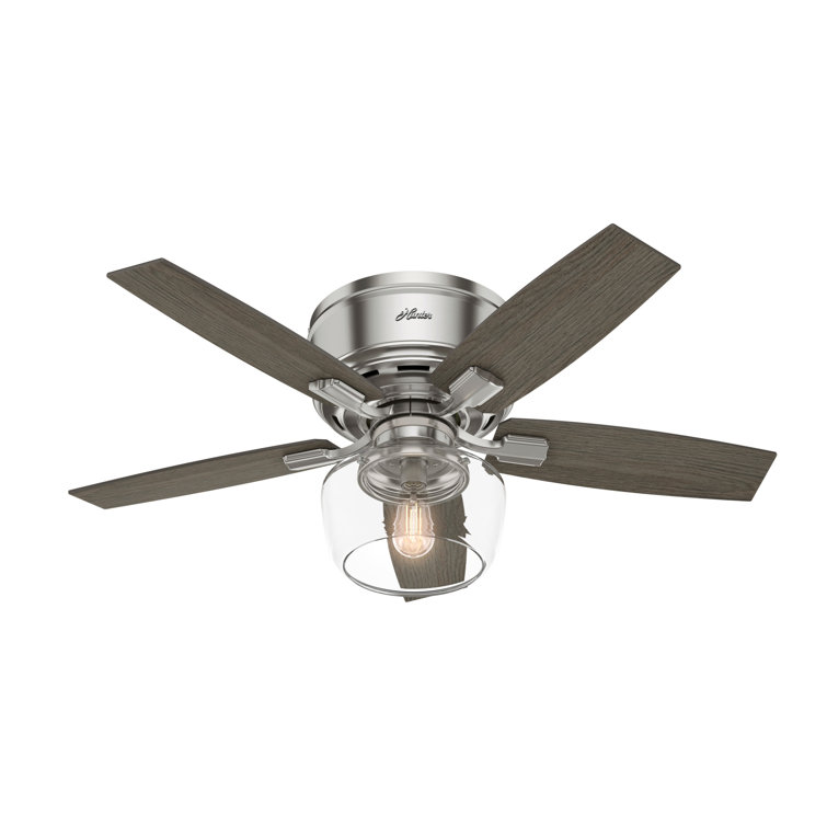 Brushed Nickel 44" Ceiling Fan with Remote and LED Light