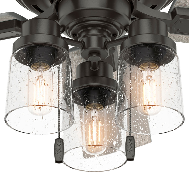 Hartland Noble Bronze 44" LED Ceiling Fan with Chandelier Lighting