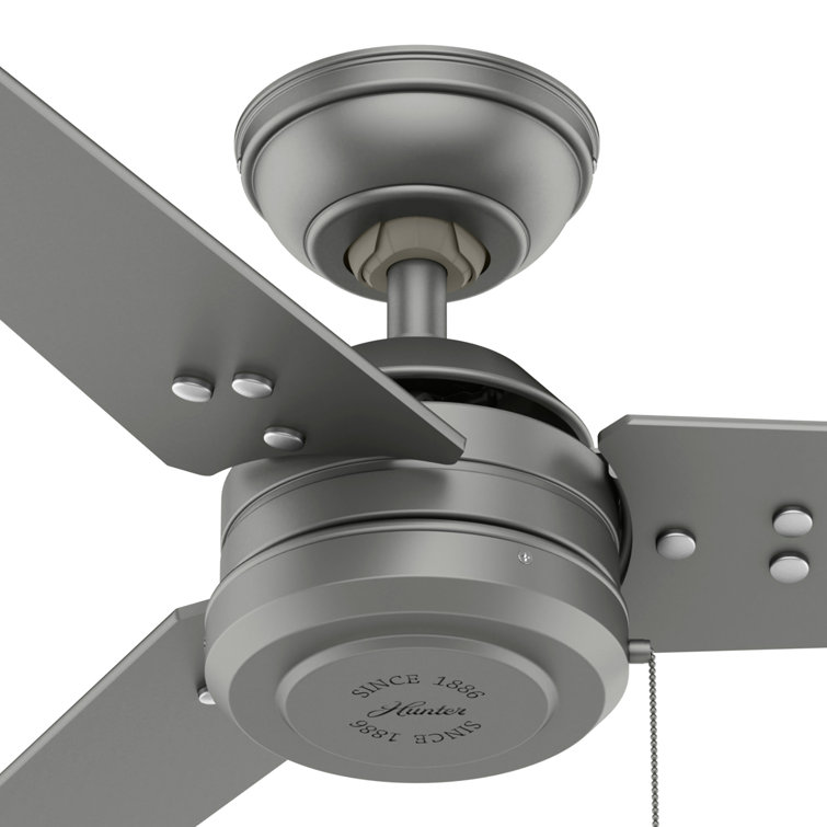 Matte Silver 44" Cassius Modern Industrial Ceiling Fan with WhisperWind Motor