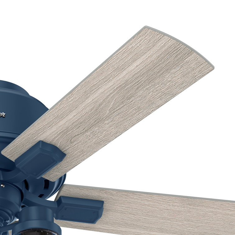 Indigo Blue 44" Low Profile Ceiling Fan with Lighting