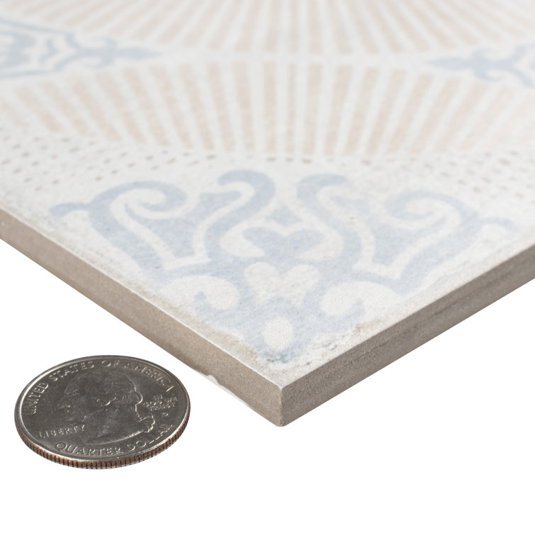 Barcelona Decor Guell 6" Matte Porcelain Vintage Floor & Wall Tile