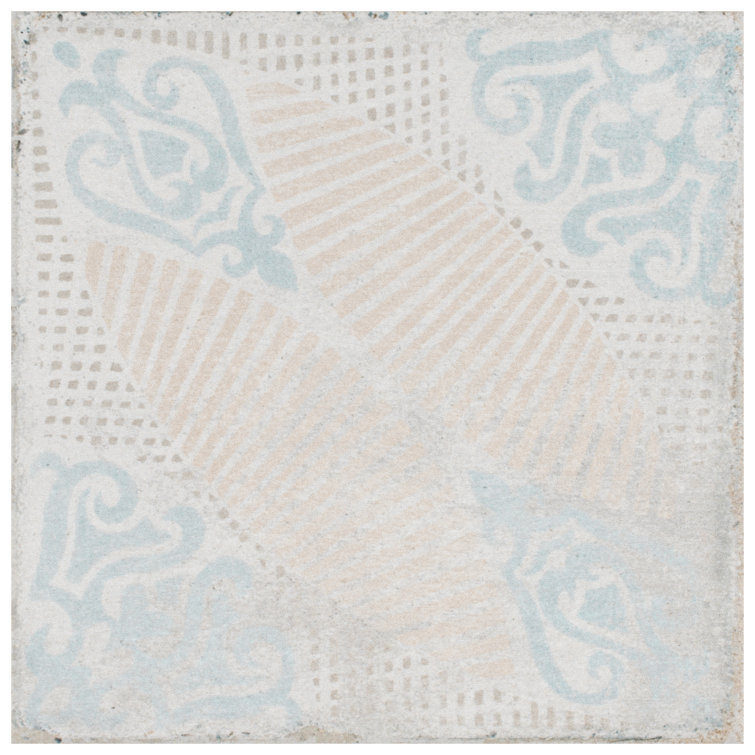 Barcelona Decor Guell 6" Matte Porcelain Vintage Floor & Wall Tile