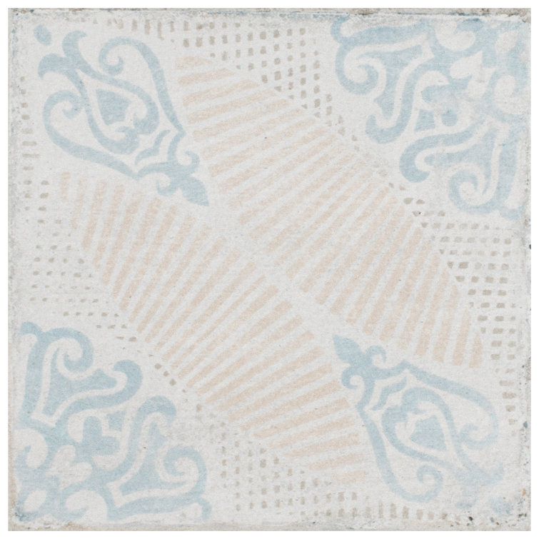 Barcelona Decor Guell 6" Matte Porcelain Vintage Floor & Wall Tile