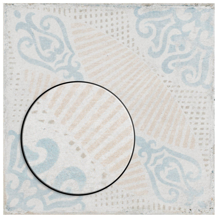 Barcelona Decor Guell 6" Matte Porcelain Vintage Floor & Wall Tile