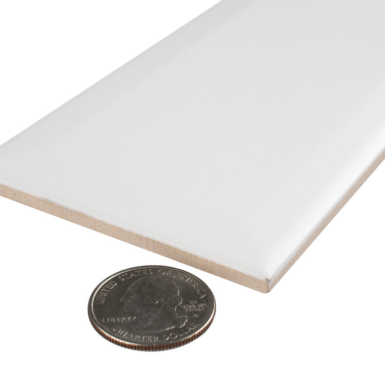 Crown Heights 3" x 6" White Beveled Ceramic Subway Tile