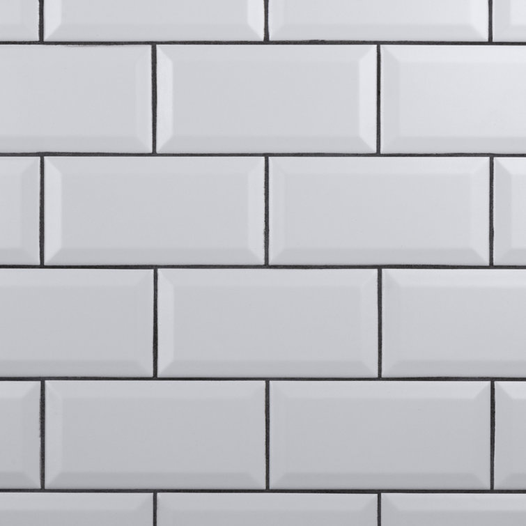 Crown Heights 3" x 6" White Beveled Ceramic Subway Tile