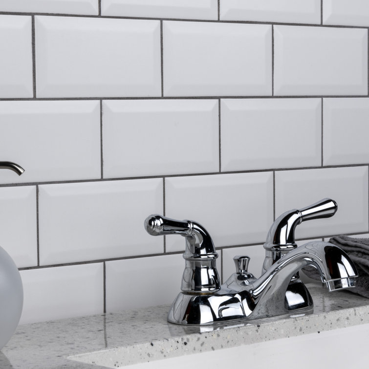Crown Heights 3" x 6" White Beveled Ceramic Subway Tile