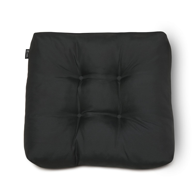 Classic 19'' Square Black Polyester Patio Seat Cushions, 2-Pack