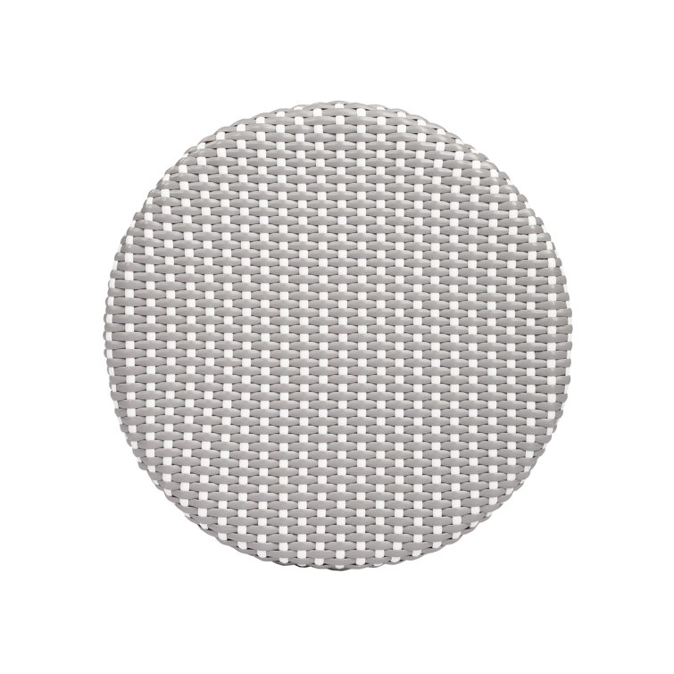 Côte d'Azur Inspired Gray & White Rattan Counter Stool