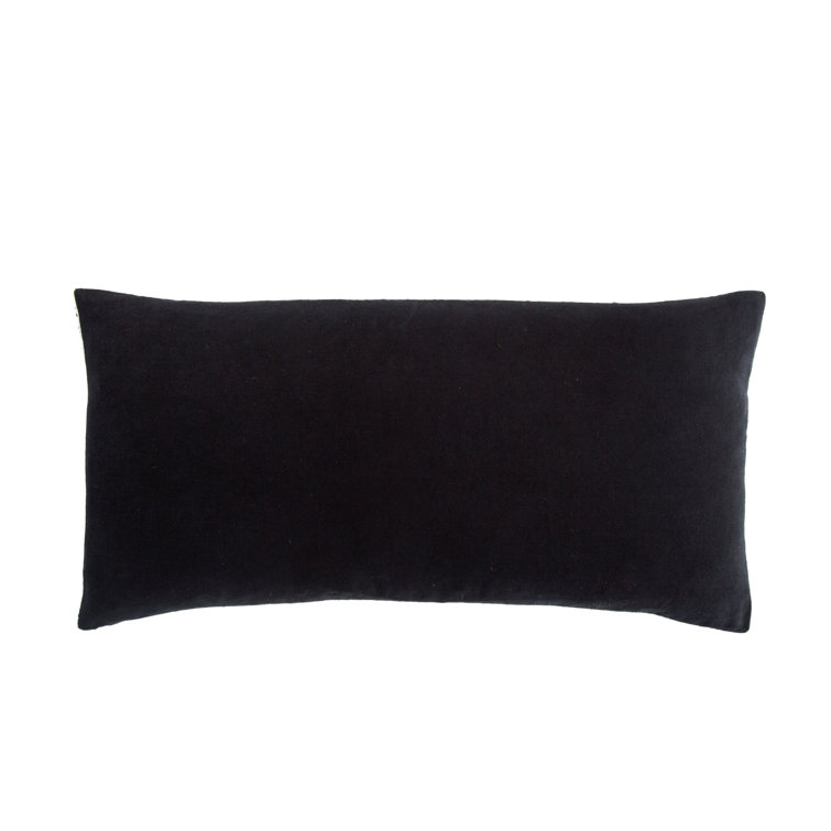 Dodson Embroidered Cotton Lumbar Pillow Cover, 12" x 24"