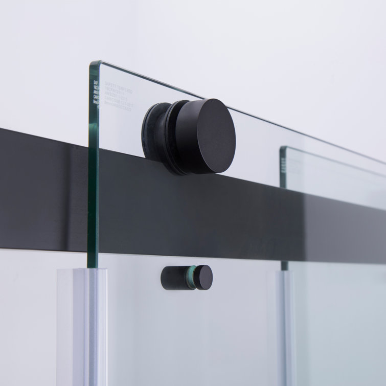 Matte Black 48'' x 76'' Frameless Sliding Shower Door