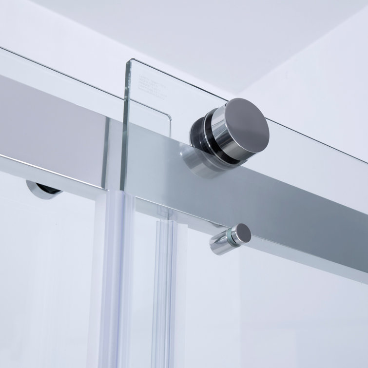 Matte Black 48'' x 76'' Frameless Sliding Shower Door