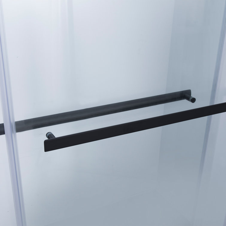Matte Black 48'' x 76'' Frameless Sliding Shower Door