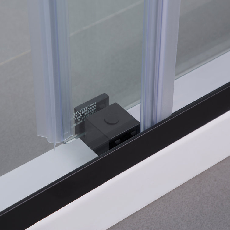Matte Black 48'' x 76'' Frameless Sliding Shower Door